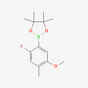 molecular formula C14H20BFO3 B8248866 2-(2-Fluoro-5-methoxy-4-methylphenyl)-4,4,5,5-tetramethyl-1,3,2-dioxaborolane 