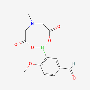 molecular formula C13H14BNO6 B8248907 4-Methoxy-3-(6-methyl-4,8-dioxo-1,3,6,2-dioxazaborocan-2-yl)benzaldehyde 