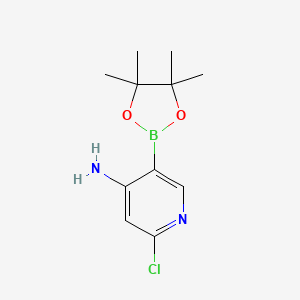 molecular formula C11H16BClN2O2 B8248948 2-Chloro-5-(4,4,5,5-tetramethyl-1,3,2-dioxaborolan-2-yl)pyridin-4-amine 