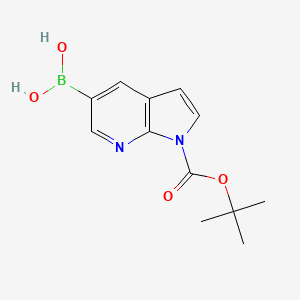 molecular formula C12H15BN2O4 B8248955 (1-(tert-Butoxycarbonyl)-1H-pyrrolo[2,3-b]pyridin-5-yl)boronic acid 