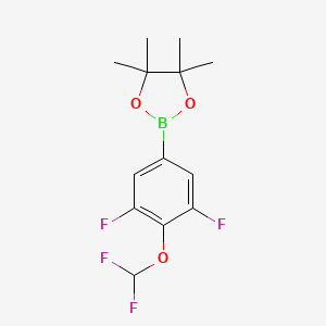 molecular formula C13H15BF4O3 B8248971 2-(4-(Difluoromethoxy)-3,5-difluorophenyl)-4,4,5,5-tetramethyl-1,3,2-dioxaborolane 