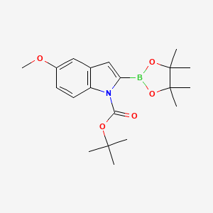 molecular formula C20H28BNO5 B8248973 tert-Butyl 5-methoxy-2-(4,4,5,5-tetramethyl-1,3,2-dioxaborolan-2-yl)-1H-indole-1-carboxylate 