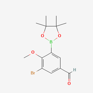 3-Bromo-4-methoxy-5-(4,4,5,5-tetramethyl-1,3,2-dioxaborolan-2-yl)benzaldehyde