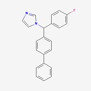 molecular formula C22H17FN2 B8249002 1-([1,1'-Biphenyl]-4-yl(4-fluorophenyl)methyl)-1H-imidazole 