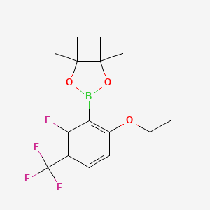molecular formula C15H19BF4O3 B8249014 2-(6-Ethoxy-2-fluoro-3-(trifluoromethyl)phenyl)-4,4,5,5-tetramethyl-1,3,2-dioxaborolane 