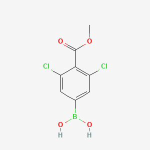 molecular formula C8H7BCl2O4 B8249022 (3,5-Dichloro-4-(methoxycarbonyl)phenyl)boronic acid 