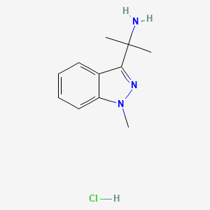 molecular formula C11H16ClN3 B8249025 2-(1-Methyl-1H-indazol-3-yl)propan-2-amine hydrochloride 