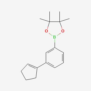 molecular formula C17H23BO2 B8249084 2-(3-(Cyclopent-1-en-1-yl)phenyl)-4,4,5,5-tetramethyl-1,3,2-dioxaborolane 