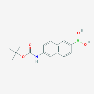 molecular formula C15H18BNO4 B8249085 (6-((tert-Butoxycarbonyl)amino)naphthalen-2-yl)boronic acid 