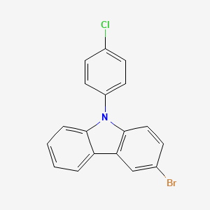 molecular formula C18H11BrClN B8249099 3-bromo-9-(4-chlorophenyl)-9H-carbazole 