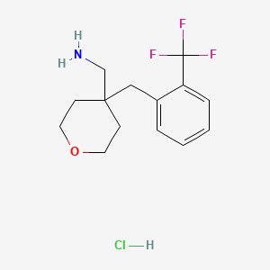 [4-[[2-(Trifluoromethyl)phenyl]methyl]oxan-4-yl]methanamine;hydrochloride