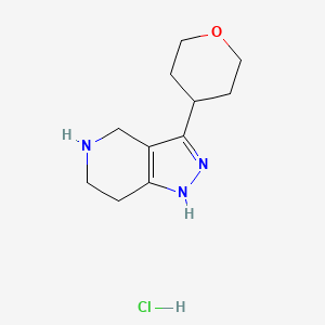 3-(oxan-4-yl)-4,5,6,7-tetrahydro-1H-pyrazolo[4,3-c]pyridine;hydrochloride