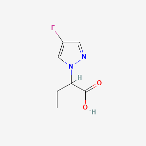 molecular formula C7H9FN2O2 B8249136 2-(4-Fluoropyrazol-1-yl)butanoic acid 