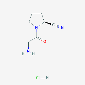 molecular formula C7H12ClN3O B8249148 (S)-1-(2-aminoacetyl)pyrrolidine-2-carbonitrile hydrochloride 