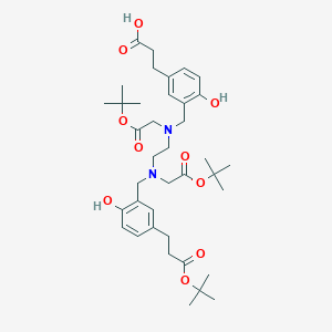 molecular formula C38H56N2O10 B8249201 3-(3-{[(2-{[5-(2-t-Butoxycarbonyl-ethyl)-2-hydroxy-benzyl]-t-butoxycarbonylmethyl-amino}-ethyl)-t-butoxycarbonylmethyl-amino]-methyl}-4-hydroxy-phenyl)-propionic acid 