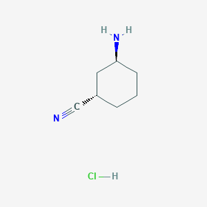 molecular formula C7H13ClN2 B8249204 trans-3-Aminocyclohexanecarbonitrile hydrochloride 