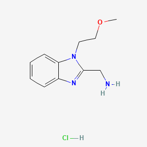 molecular formula C11H16ClN3O B8249210 [1-(2-Methoxyethyl)benzimidazol-2-yl]methanamine;hydrochloride 