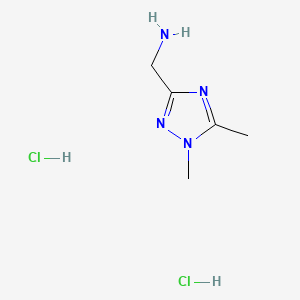 molecular formula C5H12Cl2N4 B8249225 (1,5-Dimethyl-1,2,4-triazol-3-yl)methanamine;dihydrochloride 