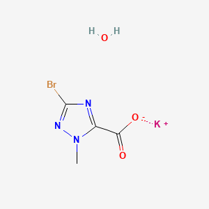 molecular formula C4H5BrKN3O3 B8249240 Potassium;5-bromo-2-methyl-1,2,4-triazole-3-carboxylate;hydrate 