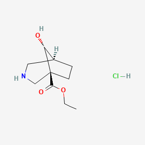 molecular formula C10H18ClNO3 B8249243 ethyl (1S,5S,8R)-8-hydroxy-3-azabicyclo[3.2.1]octane-1-carboxylate;hydrochloride 