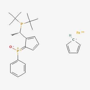 molecular formula C26H35FeOP2+ B8249258 (RP)-1-[(S)-1-(Di-tert-butylphosphino)ethyl]-2-[(S)-phenylphosphinoyl]ferrocene 