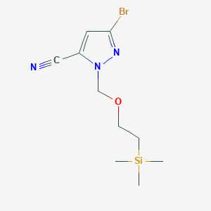 molecular formula C10H16BrN3OSi B8249299 5-Bromo-2-(2-trimethylsilylethoxymethyl)pyrazole-3-carbonitrile 