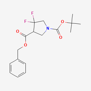 molecular formula C17H21F2NO4 B8249306 O3-benzyl O1-tert-butyl 4,4-difluoropyrrolidine-1,3-dicarboxylate 