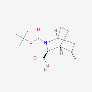 molecular formula C14H21NO4 B8249327 (1S,3S,4R)-2-tert-butoxycarbonyl-5-methylene-2-azabicyclo[2.2.2]octane-3-carboxylic acid 
