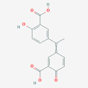 molecular formula C16H12O6 B8249423 5-[1-(3-Carboxy-4-oxocyclohexa-2,5-dien-1-ylidene)ethyl]-2-hydroxybenzoic acid 