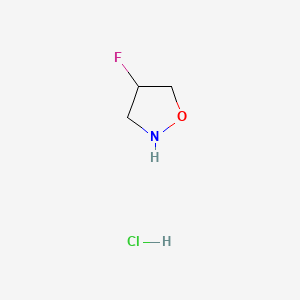 molecular formula C3H7ClFNO B8249430 4-Fluoro-1,2-oxazolidine;hydrochloride 