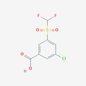 molecular formula C8H5ClF2O4S B8249438 3-氯-5-((二氟甲基)磺酰基)苯甲酸 