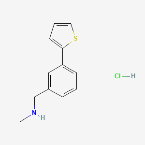 molecular formula C12H14ClNS B8249444 N-methyl-1-(3-thiophen-2-ylphenyl)methanamine;hydrochloride 