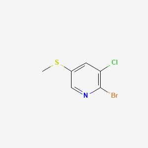 molecular formula C6H5BrClNS B8249467 2-Bromo-3-chloro-5-methylsulfanylpyridine 