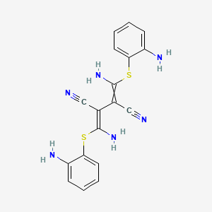 molecular formula C18H16N6S2 B8249499 (3Z)-2,3-bis[amino-(2-aminophenyl)sulfanylmethylidene]butanedinitrile 