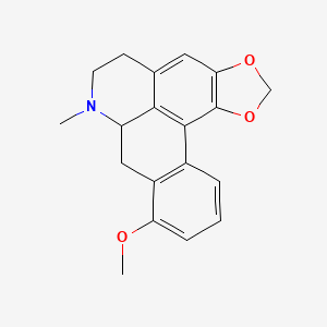 molecular formula C19H19NO3 B8249597 (-)-Stephanine; (R)-(-)-Stephanine; 8-Methoxy-1,2-(methylenedioxy)-6abeta-aporphine; Stephanin; l-Stephanine 