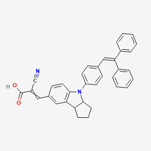 molecular formula C35H28N2O2 B8249626 2-cyano-3-[4-[4-(2,2-diphenylethenyl)phenyl]-2,3,3a,8b-tetrahydro-1H-cyclopenta[b]indol-7-yl]prop-2-enoic acid 