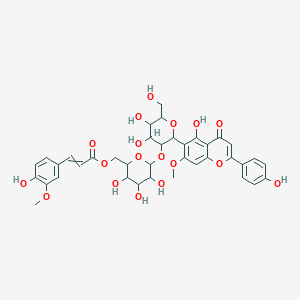 molecular formula C38H40O18 B8249650 [6-[4,5-Dihydroxy-2-[5-hydroxy-2-(4-hydroxyphenyl)-7-methoxy-4-oxochromen-6-yl]-6-(hydroxymethyl)oxan-3-yl]oxy-3,4,5-trihydroxyoxan-2-yl]methyl 3-(4-hydroxy-3-methoxyphenyl)prop-2-enoate 