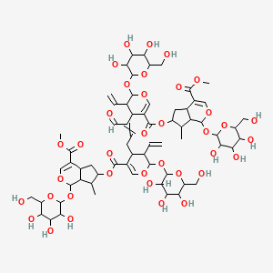 methyl 6-[3-ethenyl-4-[3-[3-ethenyl-5-[[4-methoxycarbonyl-7-methyl-1-[3,4,5-trihydroxy-6-(hydroxymethyl)oxan-2-yl]oxy-1,4a,5,6,7,7a-hexahydrocyclopenta[c]pyran-6-yl]oxycarbonyl]-2-[3,4,5-trihydroxy-6-(hydroxymethyl)oxan-2-yl]oxy-3,4-dihydro-2H-pyran-4-yl]-4-oxobut-2-enyl]-2-[3,4,5-trihydroxy-6-(hydroxymethyl)oxan-2-yl]oxy-3,4-dihydro-2H-pyran-5-carbonyl]oxy-7-methyl-1-[3,4,5-trihydroxy-6-(hydroxymethyl)oxan-2-yl]oxy-1,4a,5,6,7,7a-hexahydrocyclopenta[c]pyran-4-carboxylate