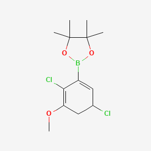 molecular formula C13H19BCl2O3 B8249684 2-(3,6-Dichloro-5-methoxycyclohexa-1,5-dien-1-yl)-4,4,5,5-tetramethyl-1,3,2-dioxaborolane 