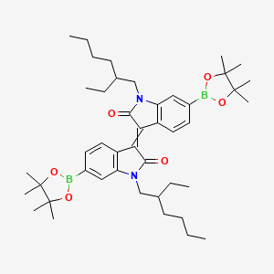 molecular formula C44H64B2N2O6 B8249698 1,1'-Bis(2-ethylhexyl)-6,6'-bis(4,4,5,5-tetramethyl-1,3,2-dioxaborolan-2-yl)-[3,3'-biindolinylidene]-2,2'-dione 
