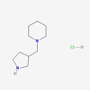 molecular formula C10H21ClN2 B8249713 1-(Pyrrolidin-3-ylmethyl)piperidine;hydrochloride 