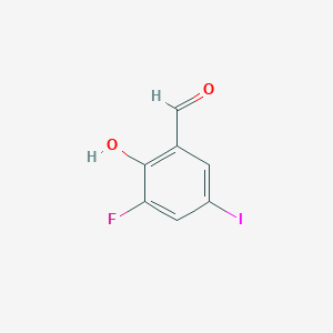 molecular formula C7H4FIO2 B8249830 Benzaldehyde, 3-fluoro-2-hydroxy-5-iodo- CAS No. 1956385-77-5