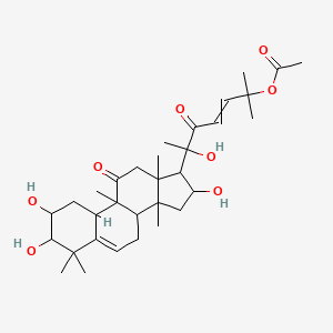 molecular formula C32H48O8 B8249910 [6-Hydroxy-2-methyl-5-oxo-6-(2,3,16-trihydroxy-4,4,9,13,14-pentamethyl-11-oxo-1,2,3,7,8,10,12,15,16,17-decahydrocyclopenta[a]phenanthren-17-yl)hept-3-en-2-yl] acetate CAS No. 25383-25-9