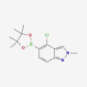 molecular formula C14H18BClN2O2 B8249925 4-Chloro-2-methyl-5-(4,4,5,5-tetramethyl-1,3,2-dioxaborolan-2-yl)indazole 