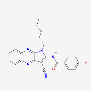 N-(3-cyano-1-pentyl-1H-pyrrolo[2,3-b]quinoxalin-2-yl)-4-fluorobenzamide