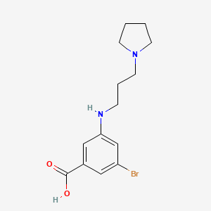 molecular formula C14H19BrN2O2 B8249954 3-Bromo-5-(3-pyrrolidin-1-ylpropylamino)benzoic acid 