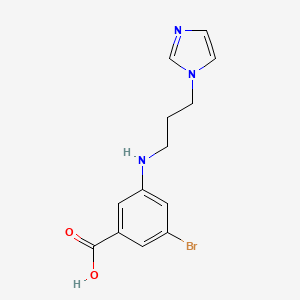 molecular formula C13H14BrN3O2 B8249965 3-Bromo-5-(3-imidazol-1-ylpropylamino)benzoic acid 
