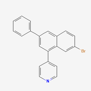 molecular formula C21H14BrN B8249993 4-(7-Bromo-3-phenylnaphthalen-1-yl)pyridine 
