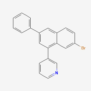 molecular formula C21H14BrN B8249994 3-(7-Bromo-3-phenylnaphthalen-1-yl)pyridine 