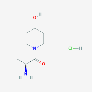 molecular formula C8H17ClN2O2 B8249999 (2S)-2-amino-1-(4-hydroxypiperidin-1-yl)propan-1-one;hydrochloride 